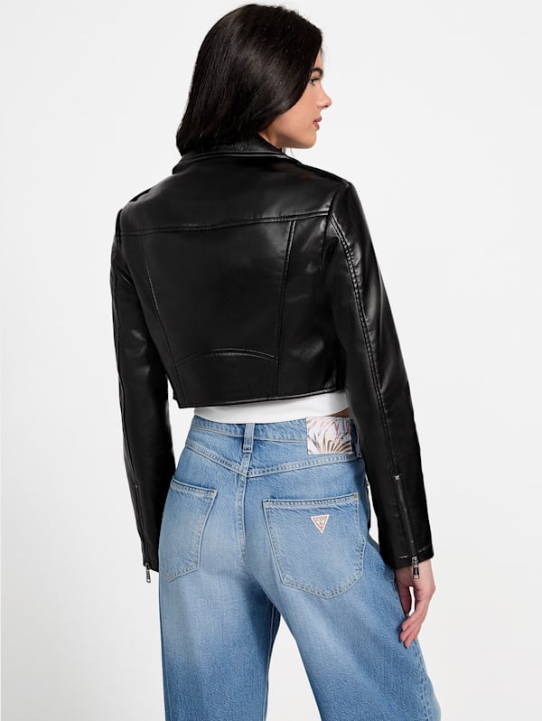 Rochelle Faux Leather Moto Jacket GUESS