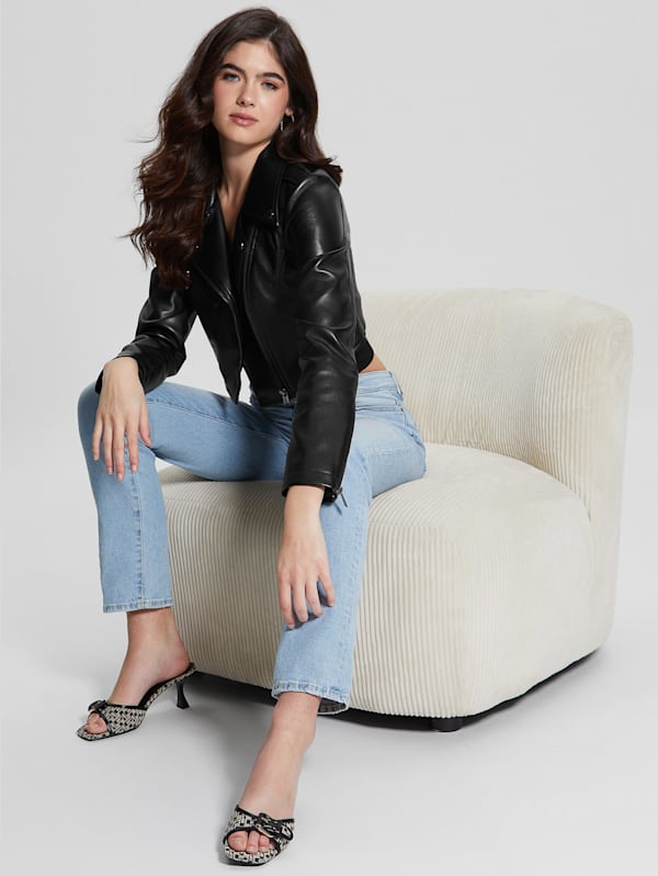 Rochelle Faux Leather Moto Jacket GUESS