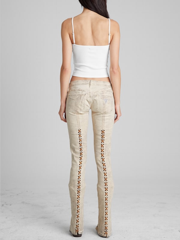 Laced Flared Denim Jeans