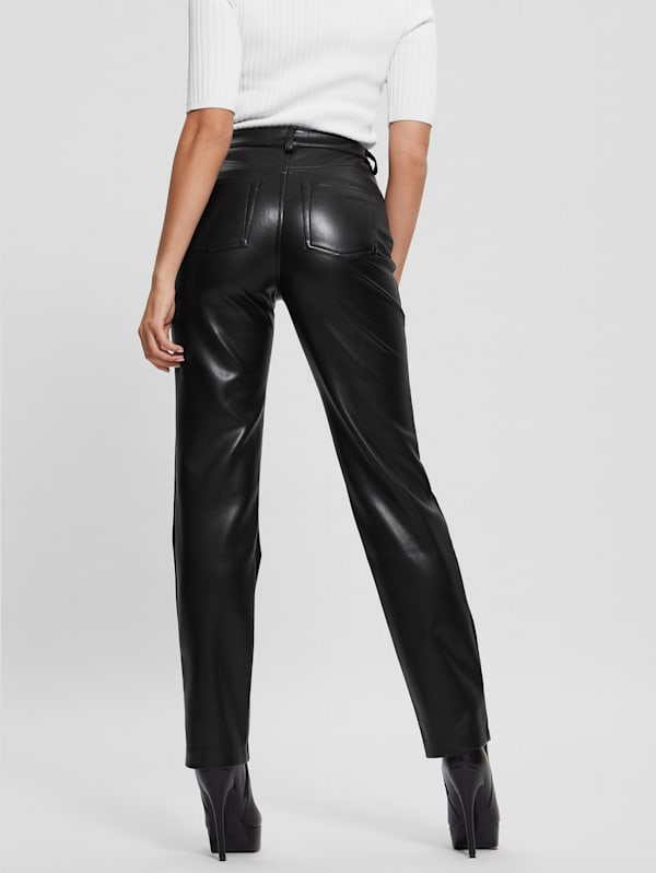 Kelly Faux-Leather Straight Pants | GUESS