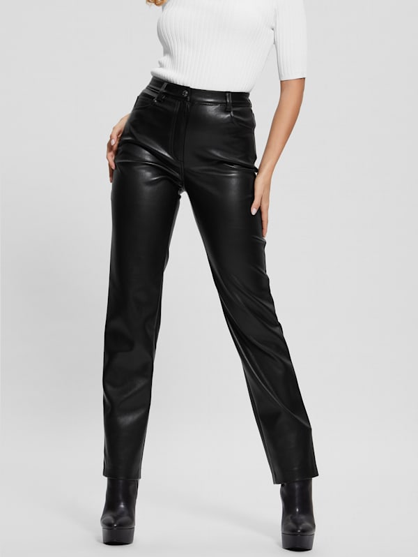 Slim Fit Faux Leather Pants