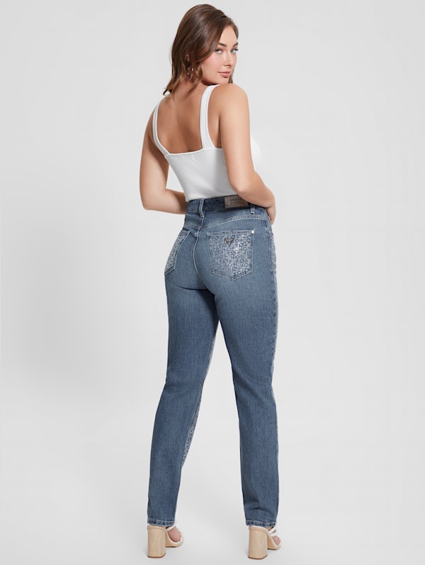 Rhinestone Quattro G Mom Jeans | GUESS