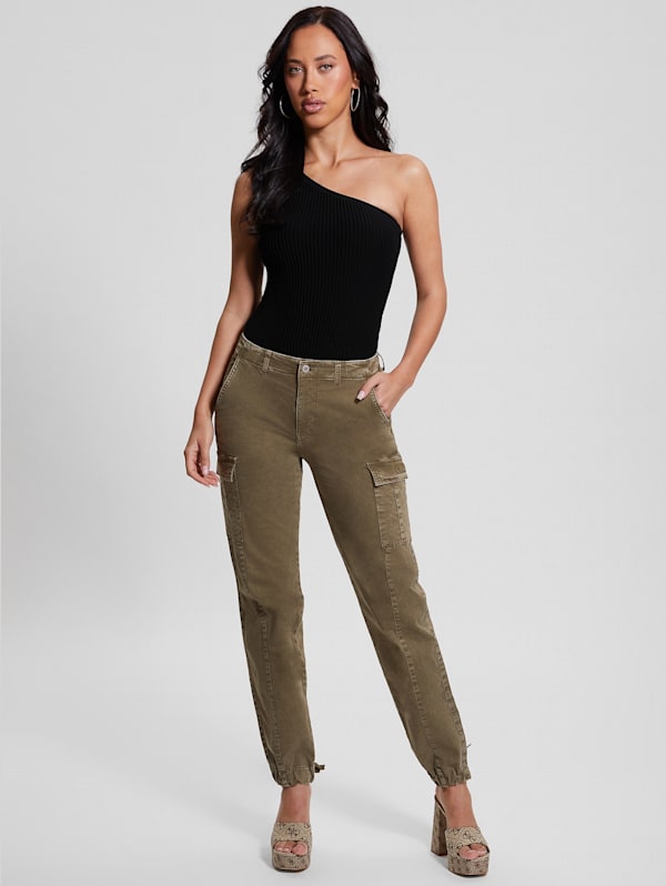Guess cargo pants womens discount