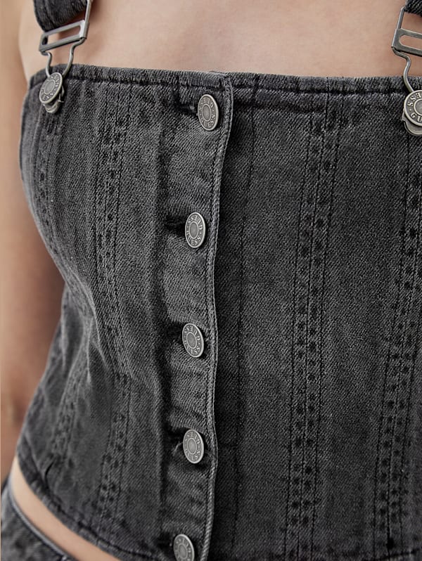 Guess denim corset top sales