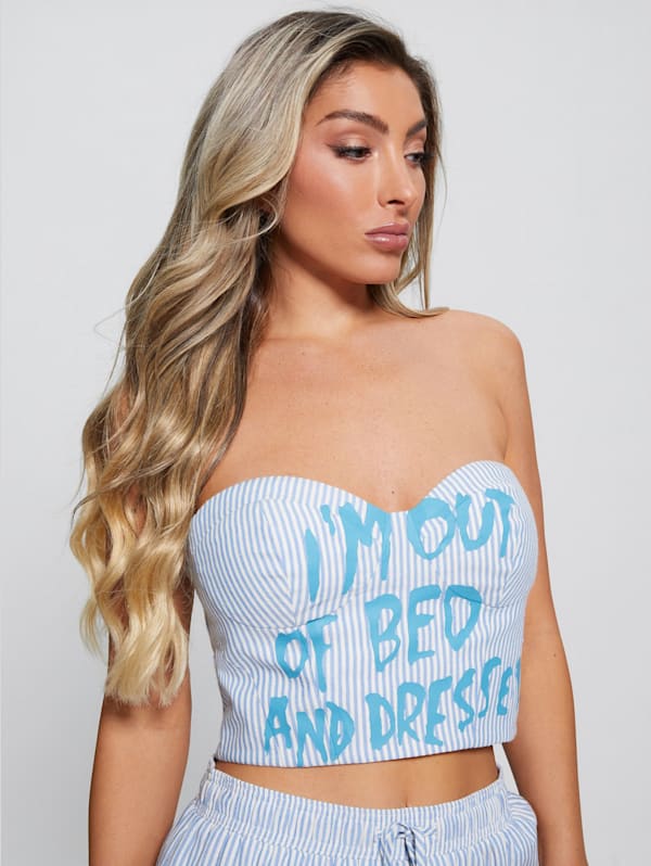 Bustier Slogan Crop Top GUESS