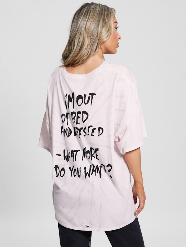 Guess oversized tee womens discount