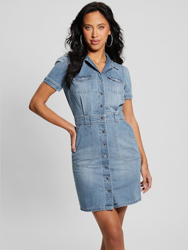 Guess denim sale shirt dress