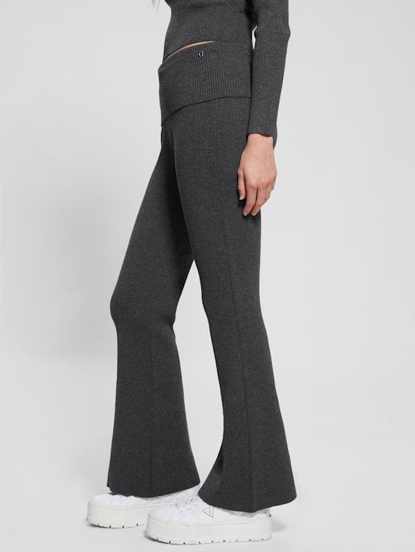 Legging evase en maille cotelee eco Nina GUESS Canada