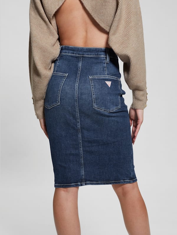 Eco Flo Midi Denim Skirt GUESS