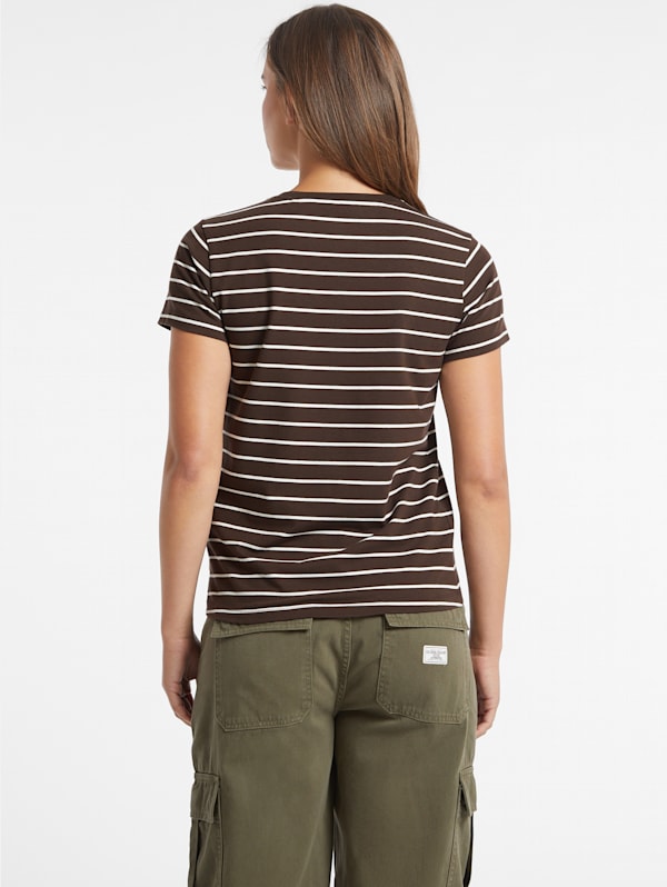 Classic Embroidered Logo Striped Tee | GUESS