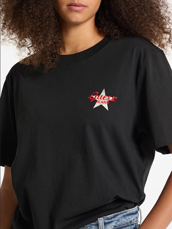 GUESS JEANS Oversized Star Logo Tee Black S