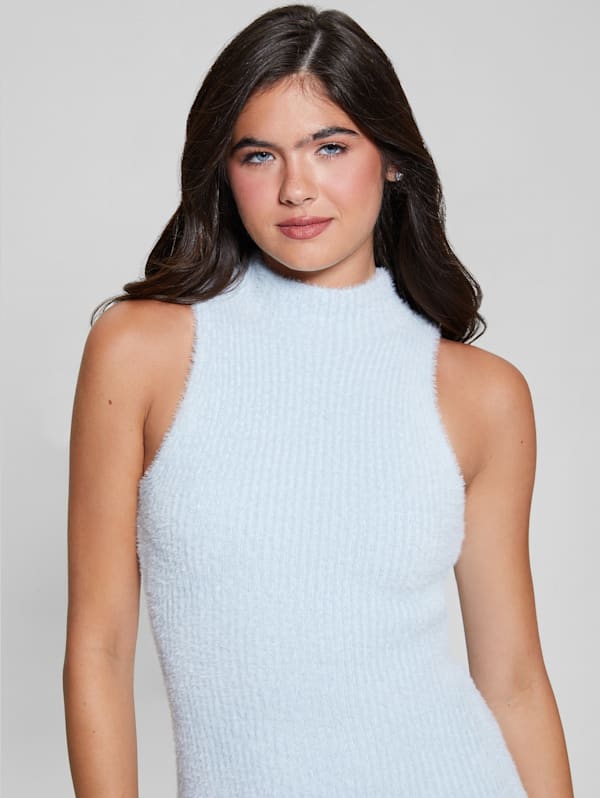 Fuzzy sweater dresses shop