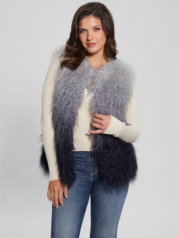 Guess faux fur vest outlet