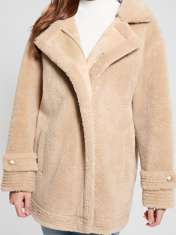 Elisabetta Faux Shearling Coat GUESS