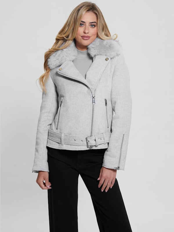 Guess shearling coat shop