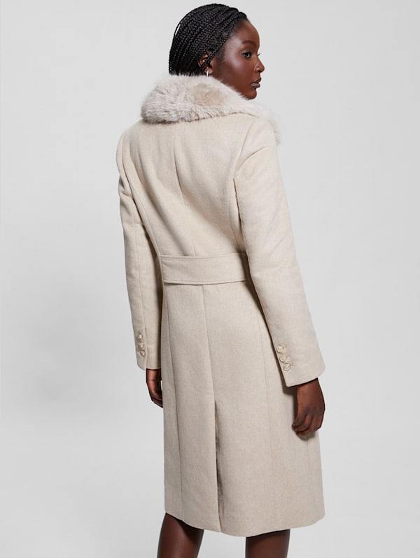 GUESS Eco Nancy Wool blend Coat Beige XS
