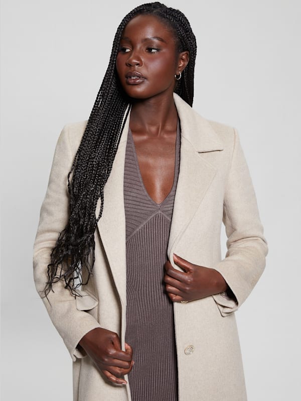 GUESS Eco Nancy Wool blend Coat Beige S