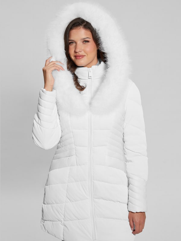 Guess fur hood coat outlet