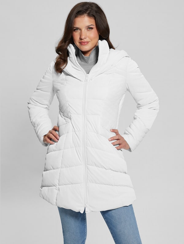 Oxana Hooded Puffer Coat GUESS Canada
