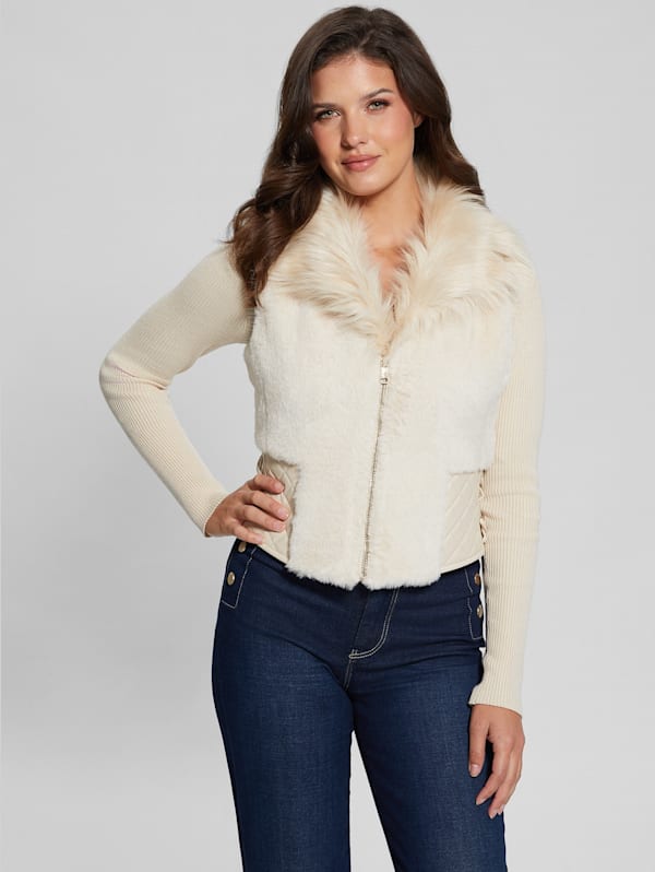 Emma Faux Fur Vest GUESS