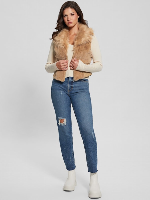 GUESS Emma Faux fur Vest Beige M