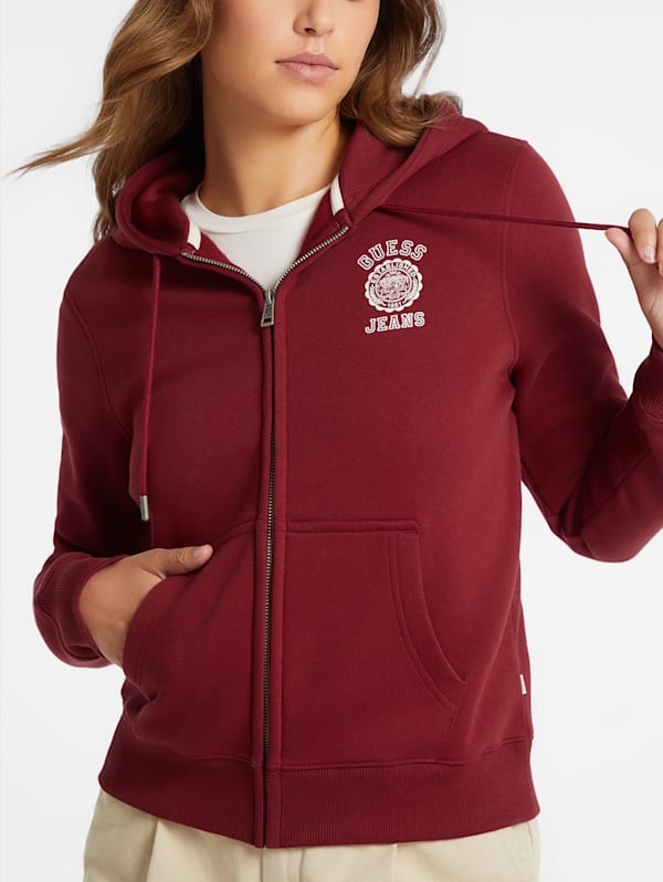 Classic Stamp Logo Zip Up Hoodie GUESS Canada