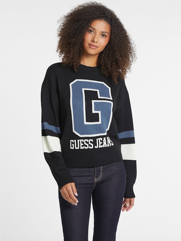 Wool Blend Logo Sweater GUESS Canada