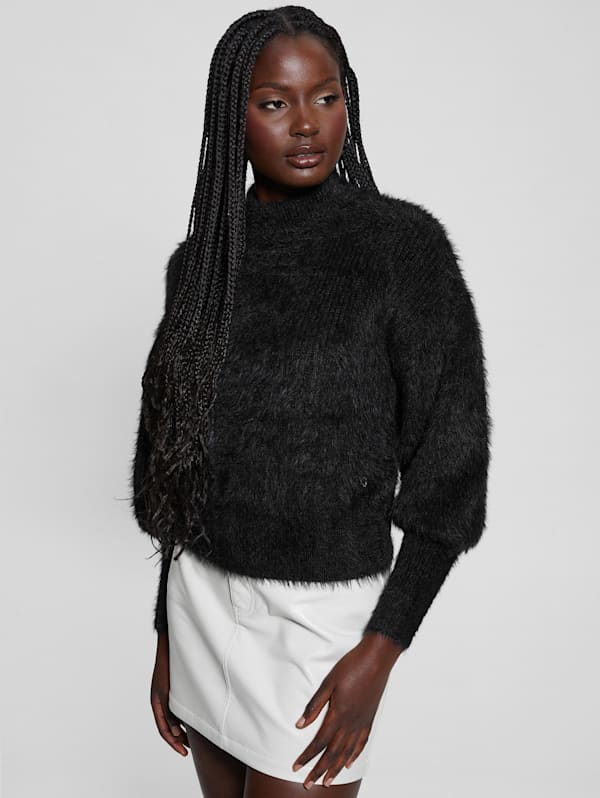 Keyla Fuzzy Sweater GUESS Canada