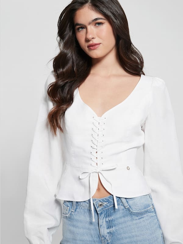 Federica Lace-Up Top | GUESS