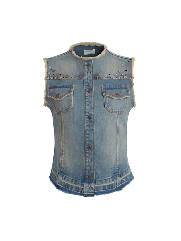 Guess jean vest new arrivals