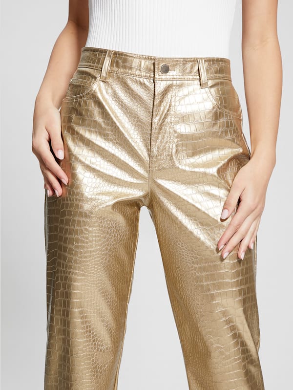 Metallic Contour Waist Pants Style 234257