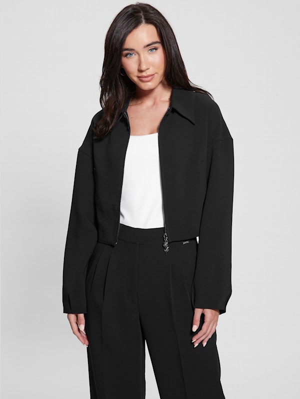 GUESS Lea Cropped Jacket Black M
