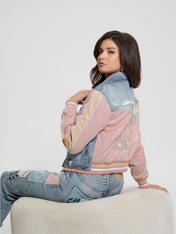 Americana Embroidered Denim Jacket GUESS