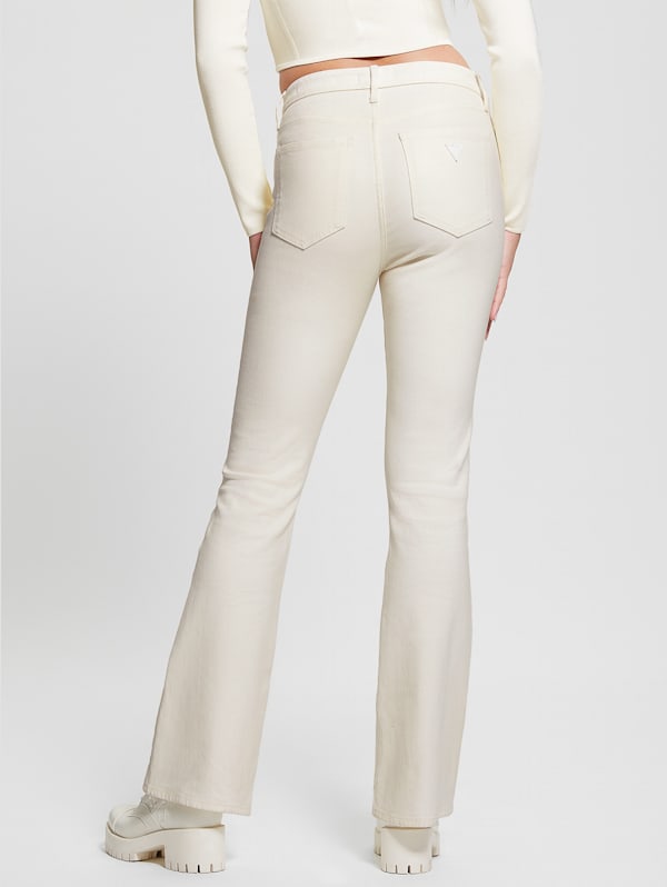 High rise flare white outlet jeans