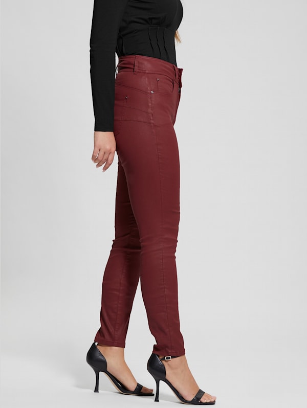 Maroon high clearance waisted jeans