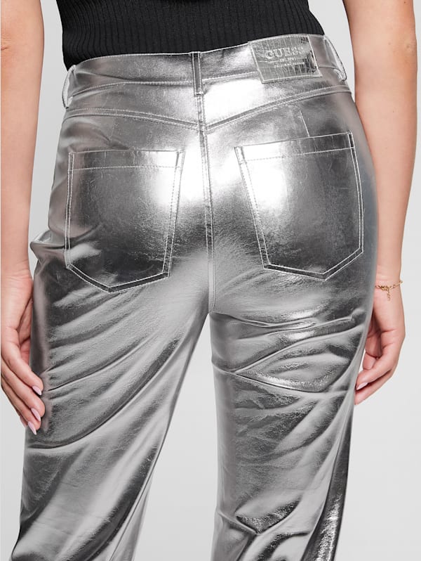 Guess faux leather pants sales