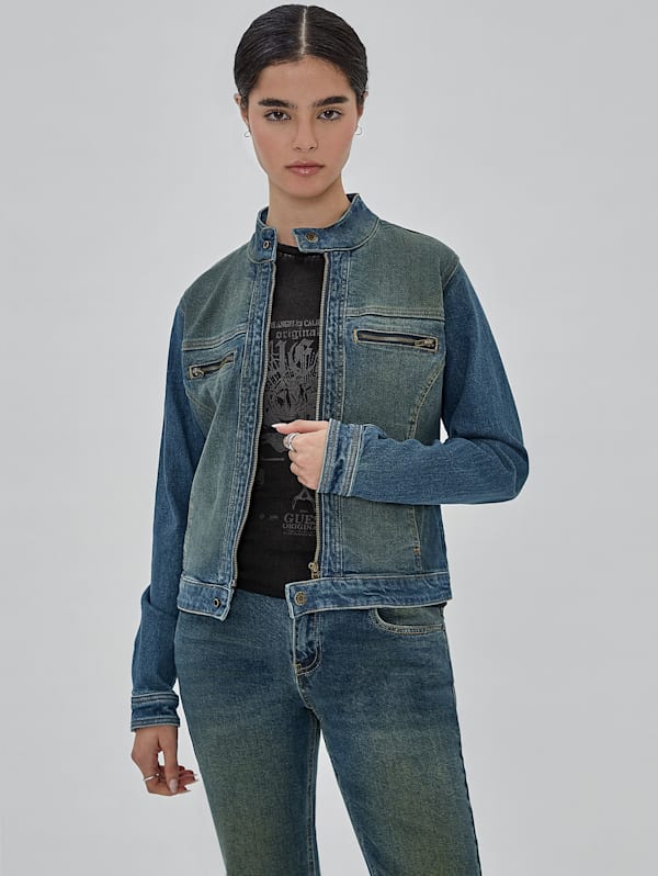 GUESS Originals Moto Zip Up Jacket | GUESS