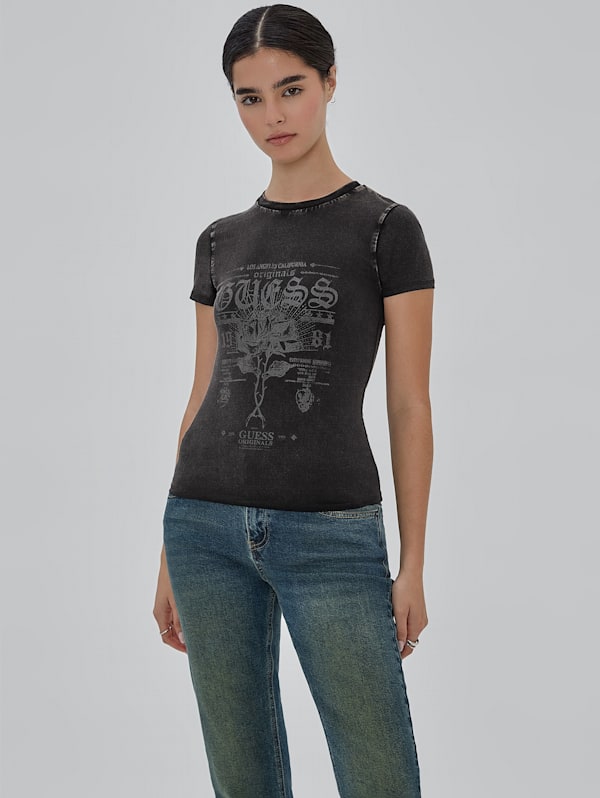 T shirt cheap guess rose