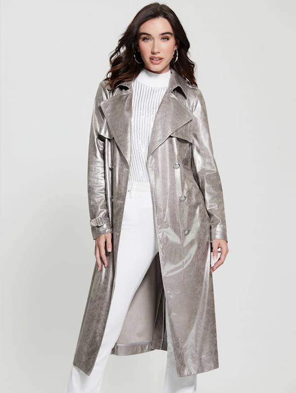 Guess double on sale breasted trench coat