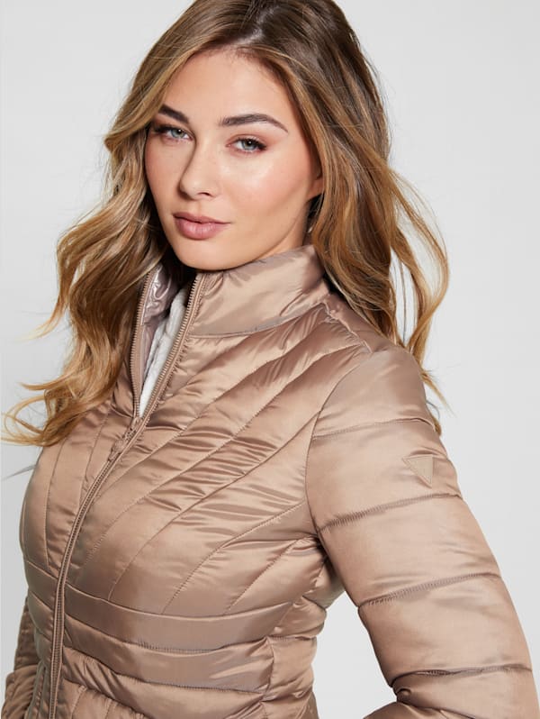 Womens guess puffer jacket sale