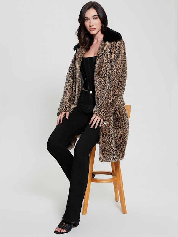 Guess animal print coat store