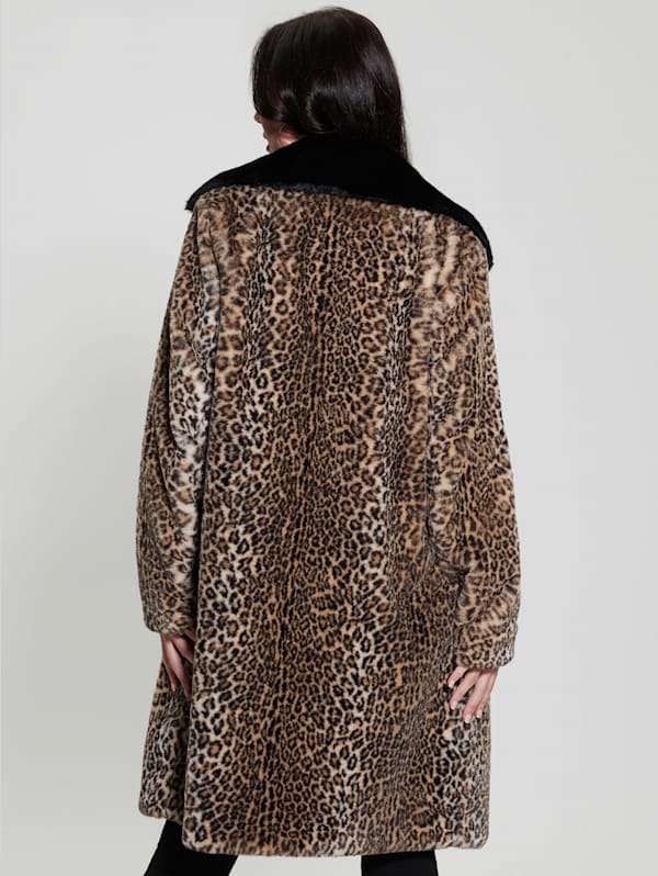 Guess leopard coat sale