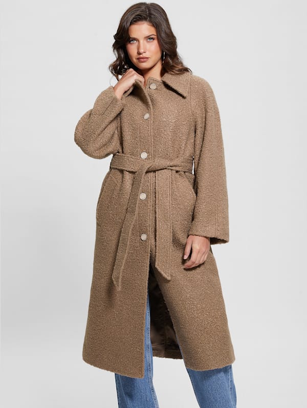 Belted teddy coat deals