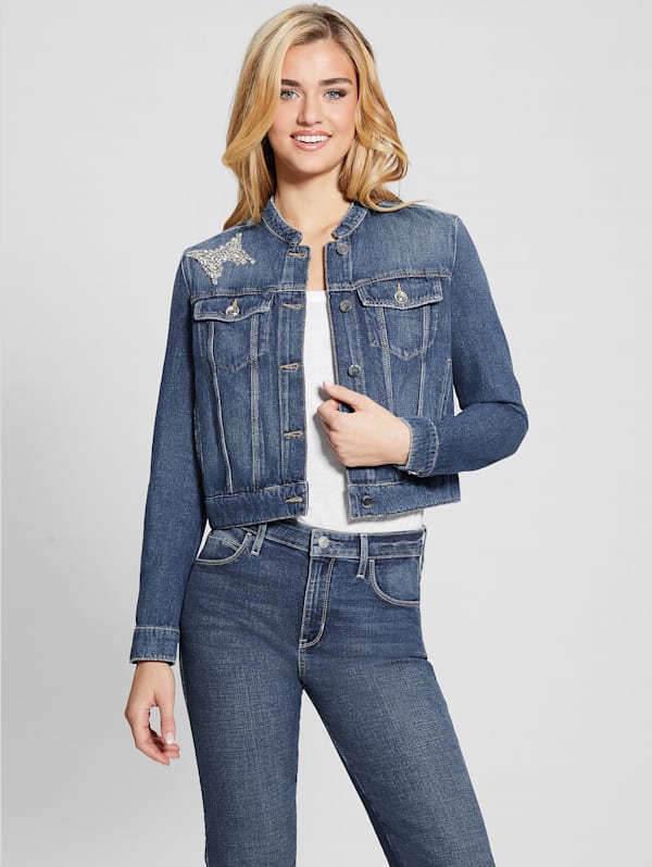 Eco Delya Butterfly Denim Jacket | GUESS