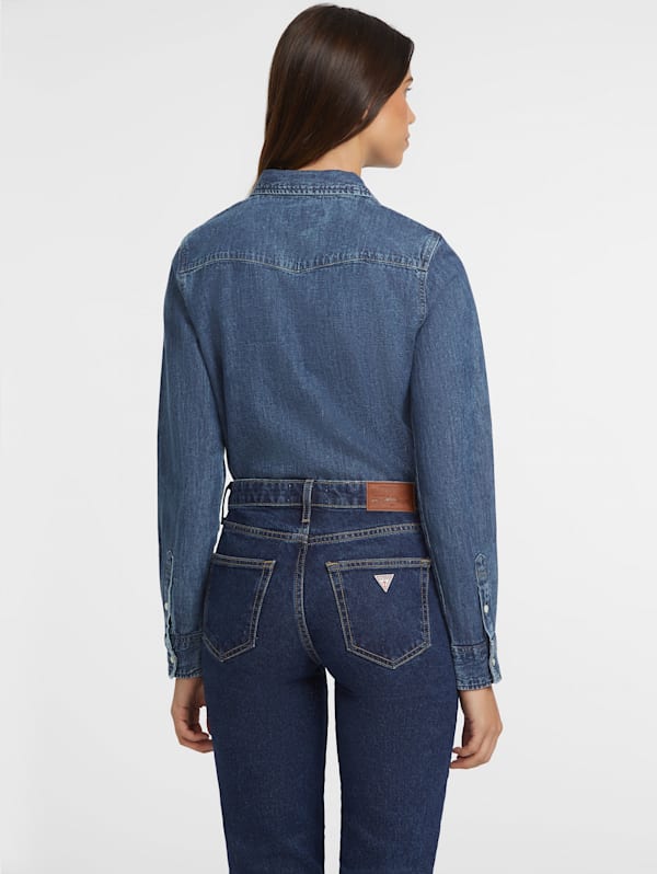 Guess denim shirt womens discount