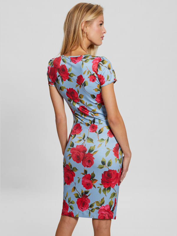 Robe boutonnee a fleurs eco Alyssa GUESS Canada