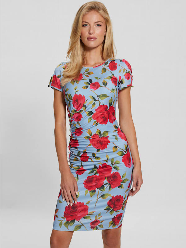 Robe boutonnee a fleurs eco Alyssa GUESS Canada