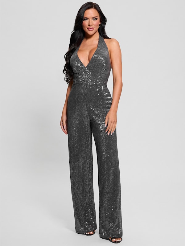Guess Jumpsuit SUVI female silver plain colored size M