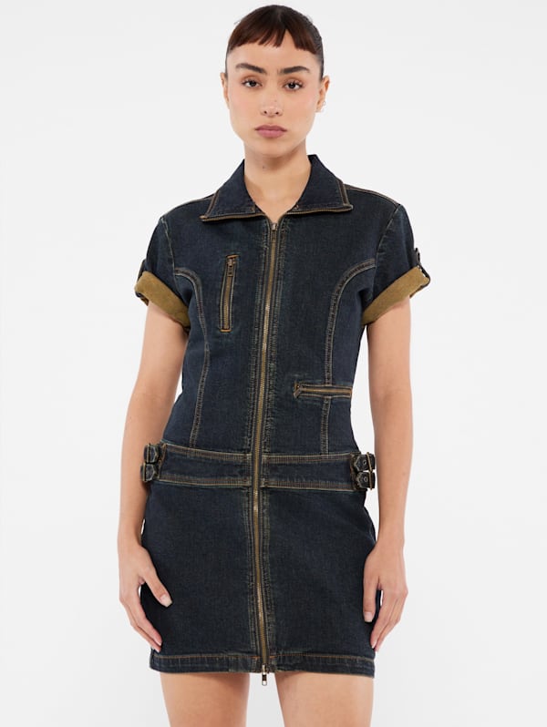 GUESS Originals Utility Denim Zip Dress | GUESS