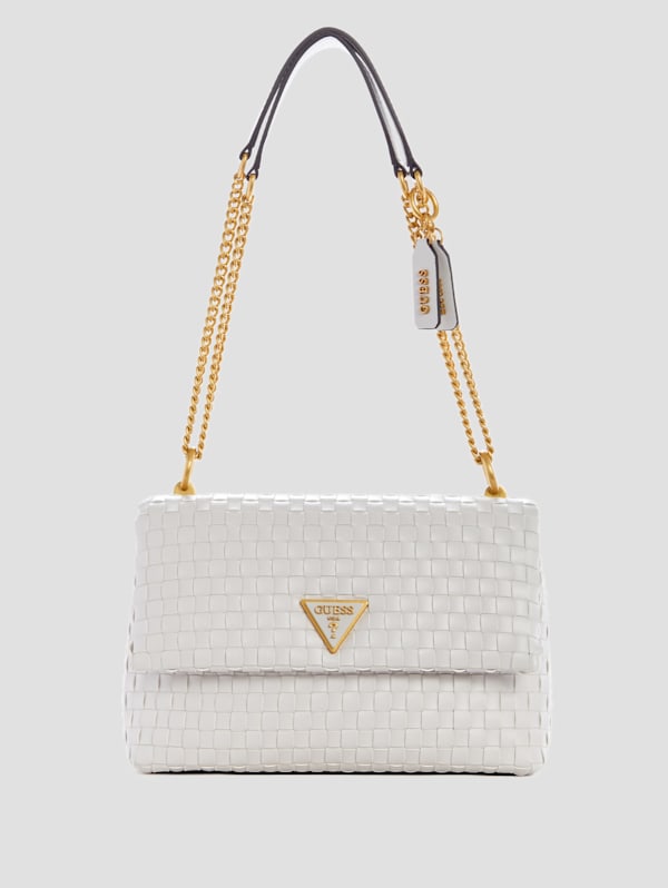 Guess Lisbet Woven Convertible Crossbody - White - One Size